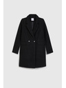 Moodo Dvojredni črni plašč Moodo