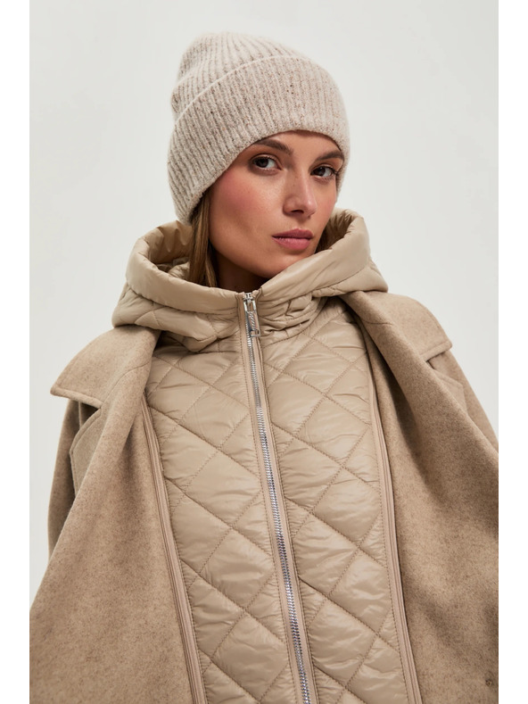 Moodo Dolg bež plašč s kapuco Moodo