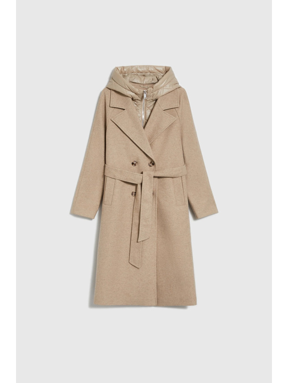 Moodo Dolg bež plašč s kapuco Moodo
