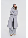 Moodo Dolg siv plašč s kapuco Moodo