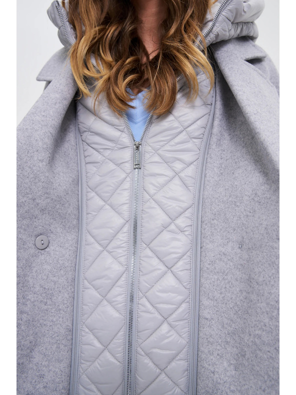 Moodo Dolg siv plašč s kapuco Moodo