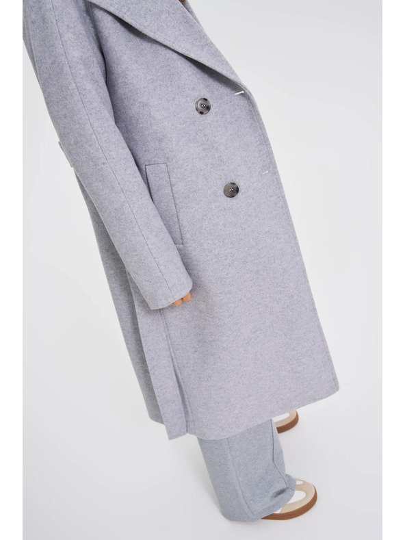 Moodo Dolg siv plašč s kapuco Moodo