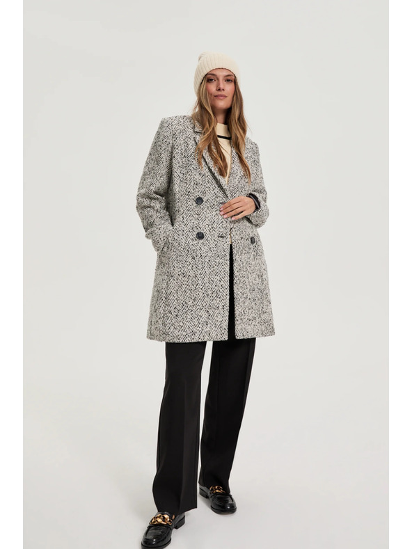 Moodo Plašč ribja kost siv Moodo