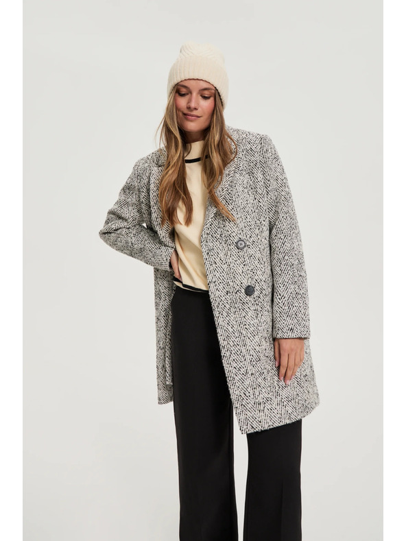 Moodo Plašč ribja kost siv Moodo