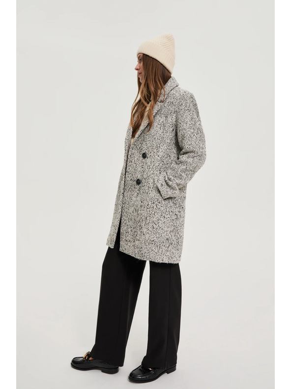 Moodo Plašč ribja kost siv Moodo