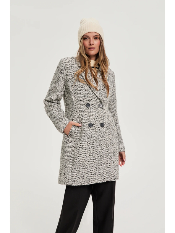 Moodo Plašč ribja kost siv Moodo