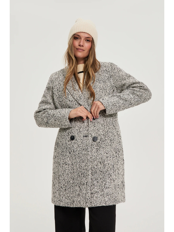 Moodo Plašč ribja kost siv Moodo