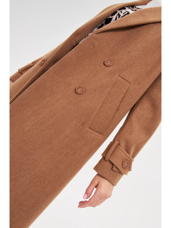 Moodo Dolg rjav plašč Moodo