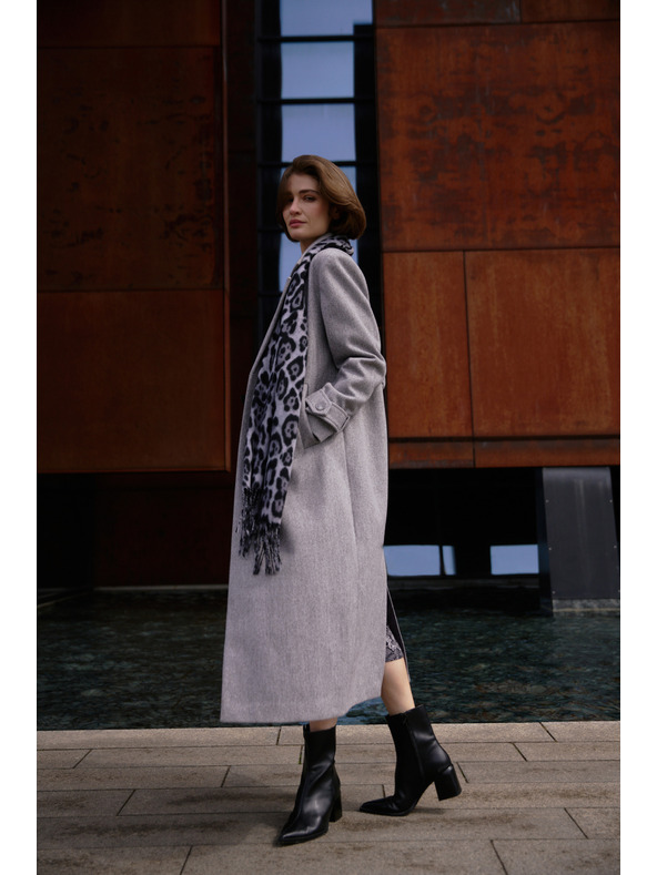 Moodo Dolg siv plašč Moodo