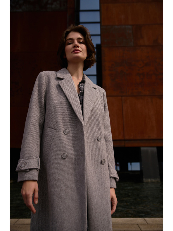 Moodo Dolg siv plašč Moodo