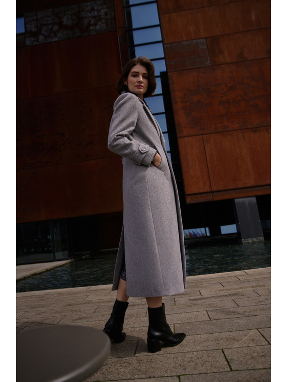 Moodo Dolg siv plašč Moodo