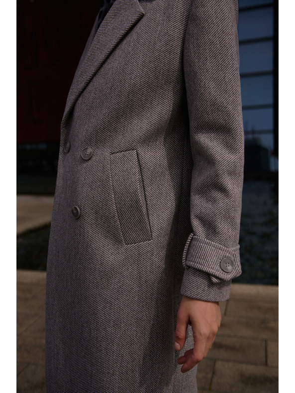 Moodo Dolg siv plašč Moodo