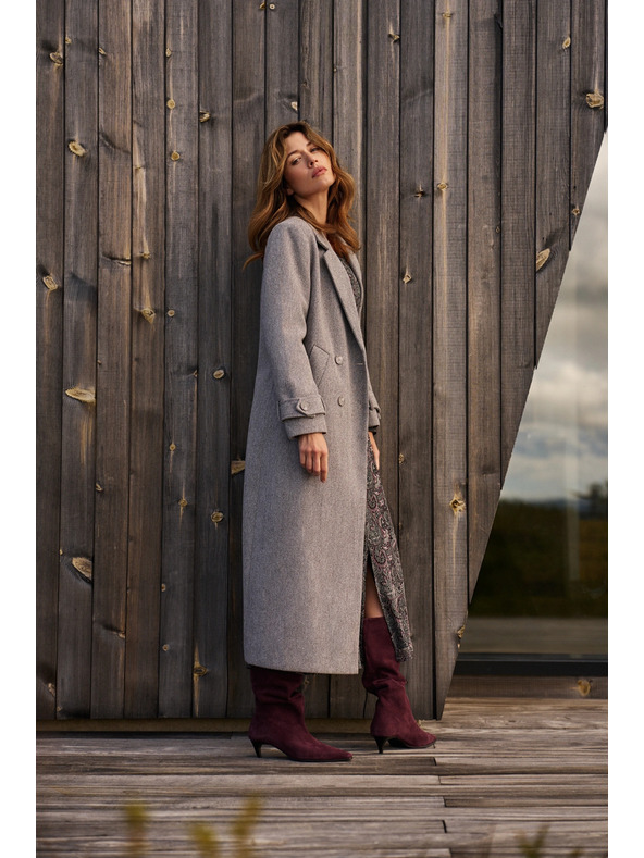 Moodo Dolg siv plašč Moodo