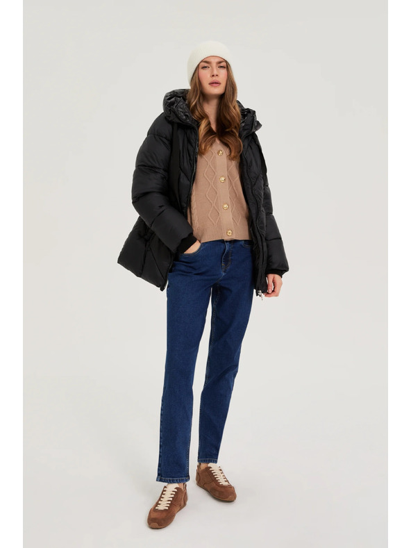 Moodo Prešita jakna s kapuco črna Moodo