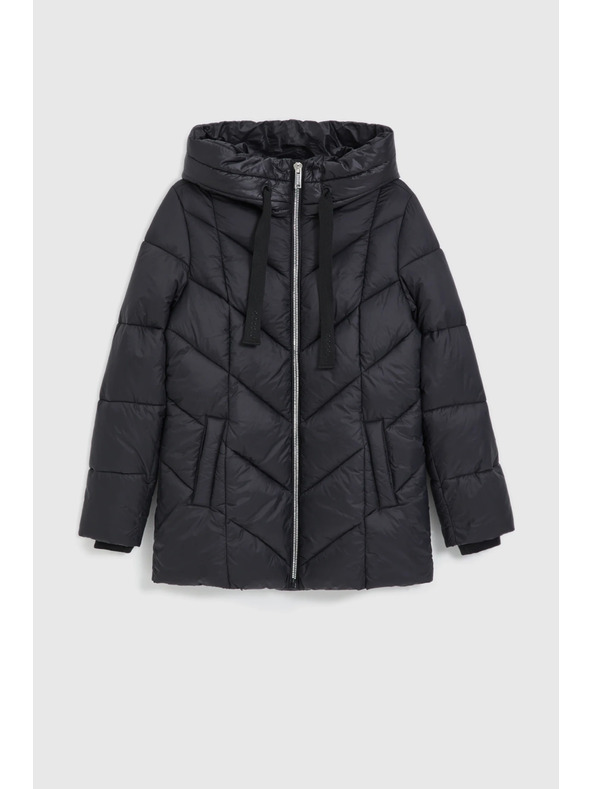 Moodo Prešita jakna s kapuco črna Moodo