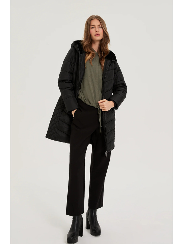 Moodo Jakna s prešito kapuco črna Moodo