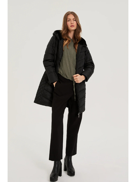 Moodo Jakna s prešito kapuco črna Moodo