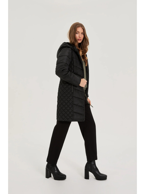 Moodo Jakna s prešito kapuco črna Moodo