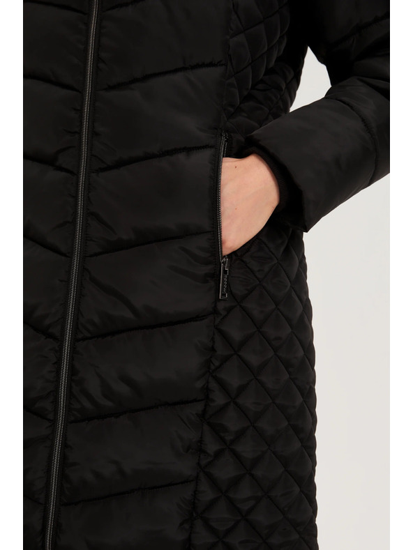 Moodo Jakna s prešito kapuco črna Moodo