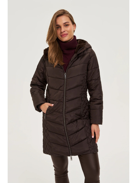 Moodo Jakna s prešito kapuco rjava Moodo