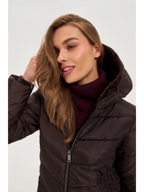 Moodo Jakna s prešito kapuco rjava Moodo