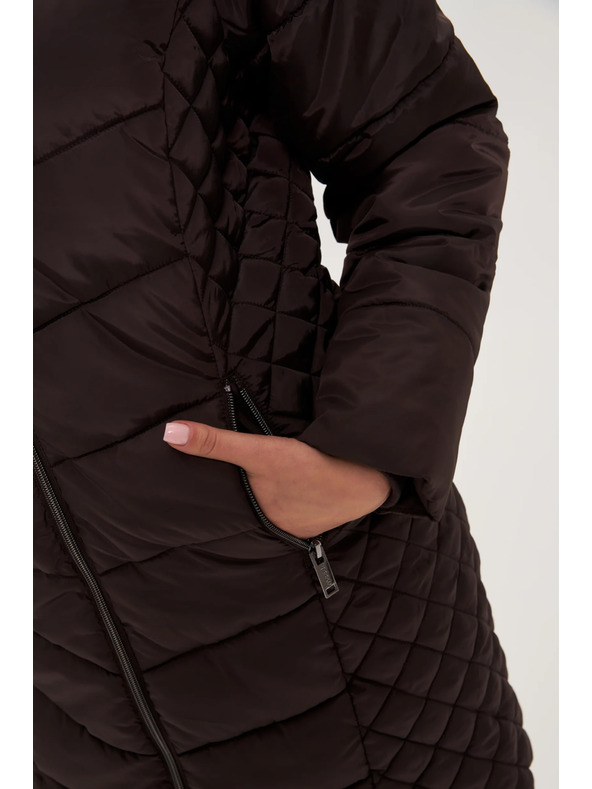 Moodo Jakna s prešito kapuco rjava Moodo