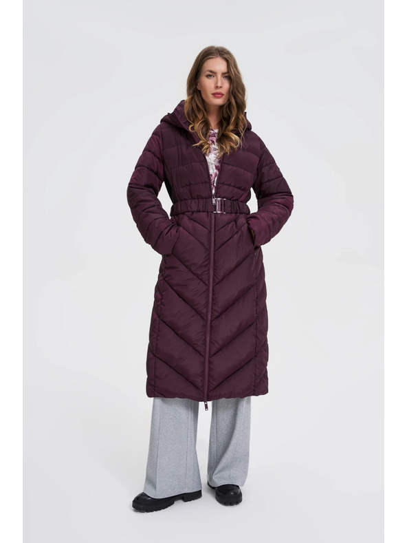 Moodo Jakna z pasom vinsko rdeča Moodo