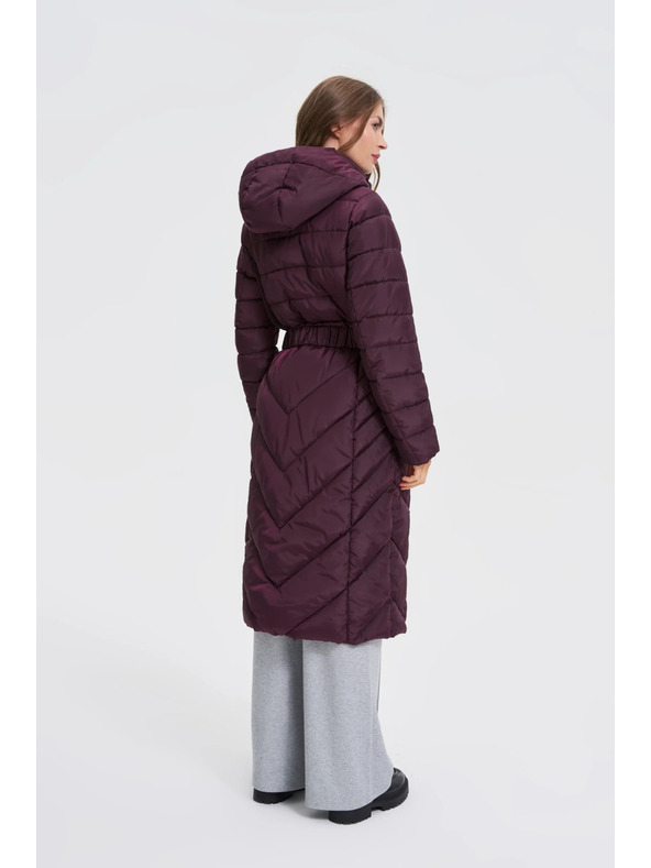 Moodo Jakna z pasom vinsko rdeča Moodo