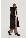 Moodo Dolga črna jakna s kapuco Moodo