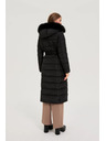 Moodo Dolga črna jakna s kapuco Moodo