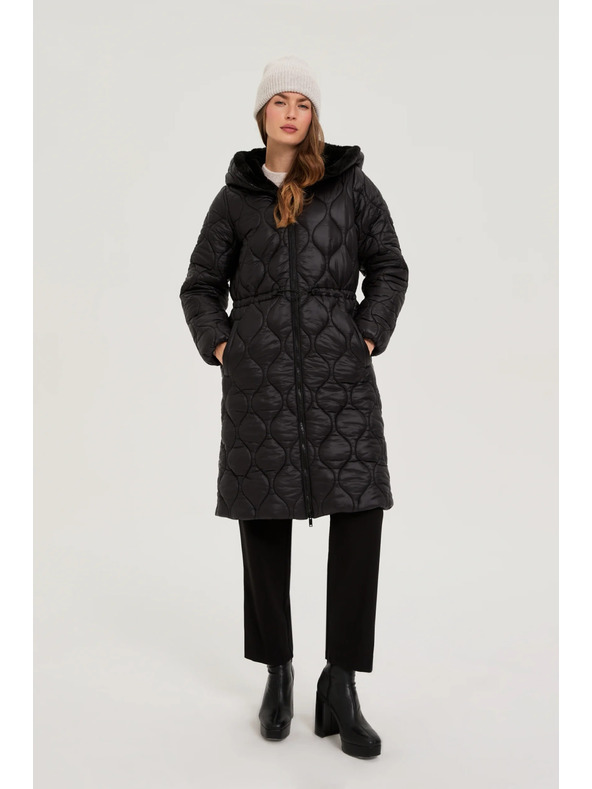 Moodo Črna jakna s kapuco Moodo