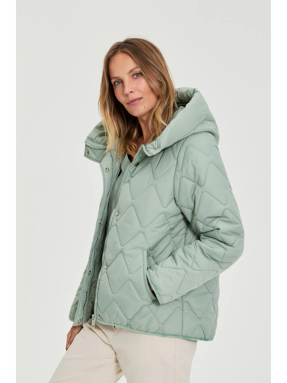 Moodo Prešita jakna s kapuco olivna Moodo