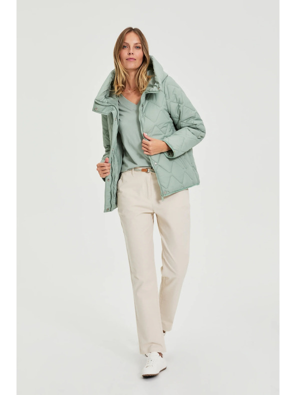 Moodo Prešita jakna s kapuco olivna Moodo