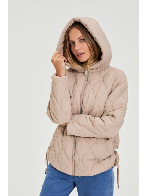 Moodo Prešita jakna s kapuco bež Moodo