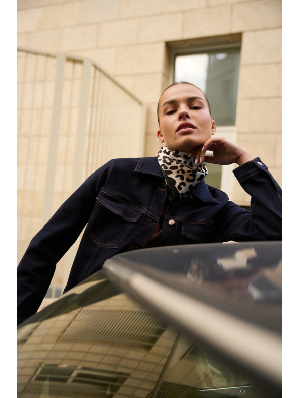 Moodo Temno modra jeans jakna Moodo