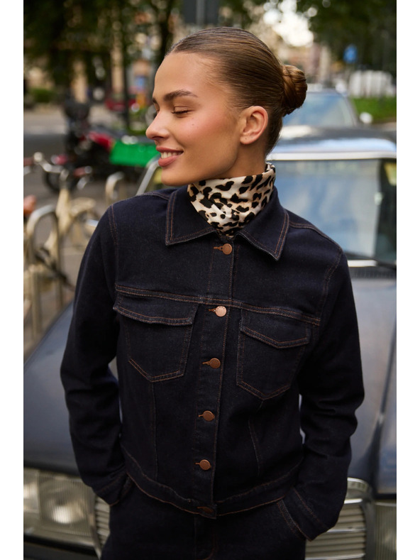 Moodo Temno modra jeans jakna Moodo