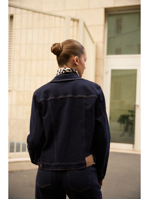 Moodo Temno modra jeans jakna Moodo