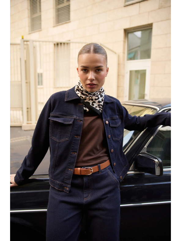 Moodo Temno modra jeans jakna Moodo