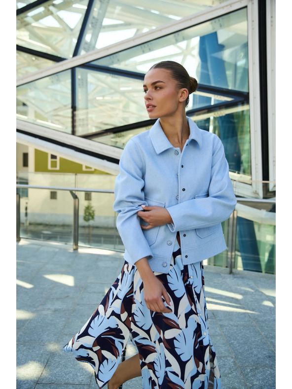 Moodo Kratka svetlo modra jakna Moodo