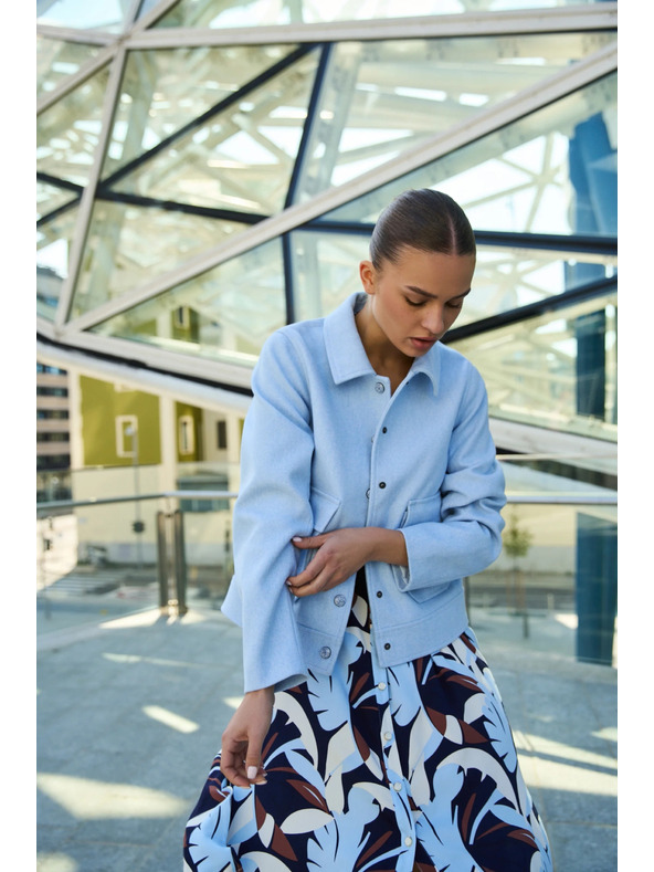 Moodo Kratka svetlo modra jakna Moodo