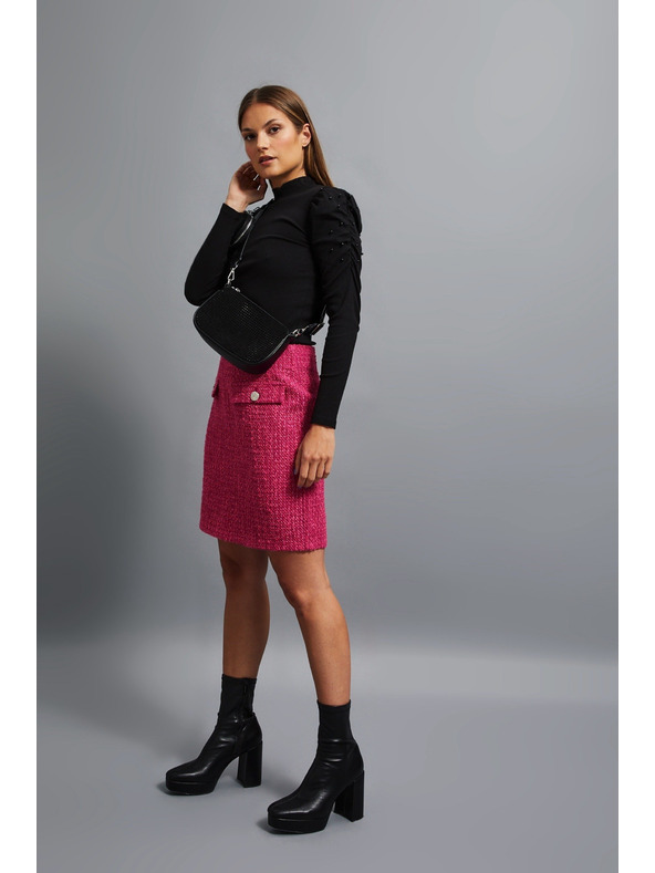 Moodo Črna torbica čez ramo z zadrgo Moodo