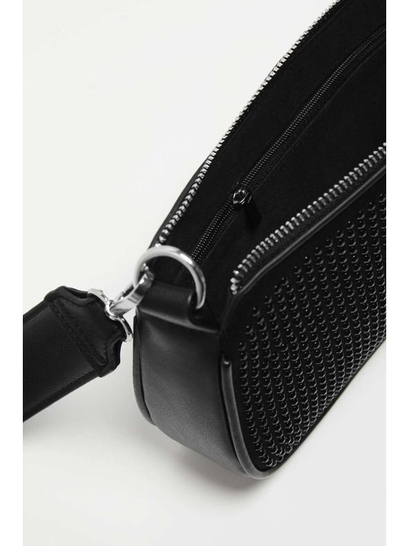 Moodo Črna torbica čez ramo z zadrgo Moodo