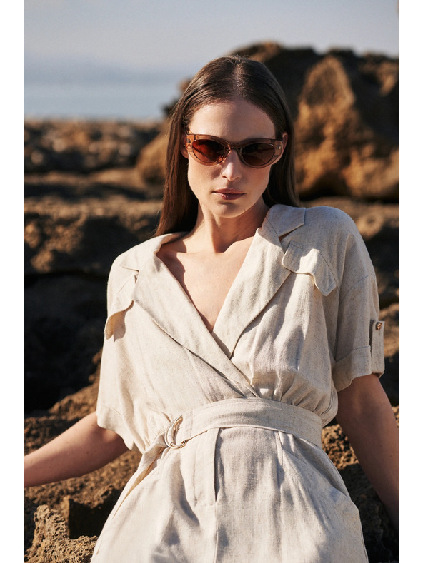 Moodo Očala z debelimi okvirji bež barve Moodo