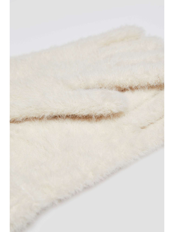 Moodo Krznene rokavice peščene barve Moodo