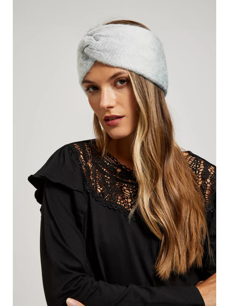 Moodo Topla pletena naglavna trakica sive barve Moodo