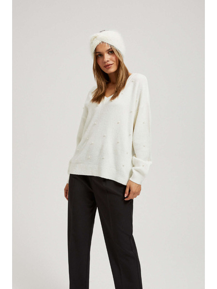 Moodo Topla naglavna trakova biserno bele barve Moodo