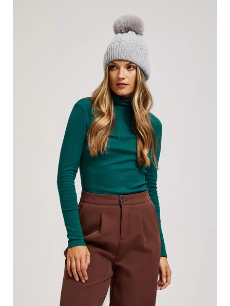 Moodo Kapa s krznenim cofom sive barve Moodo