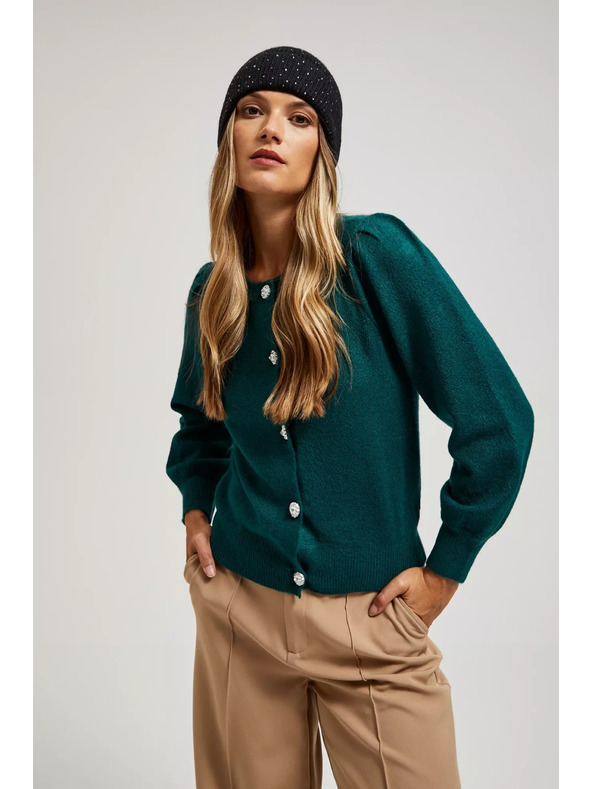 Moodo Pletena črna kapa Moodo