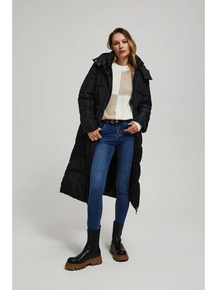 Moodo Prešita jakna s kapuco črna Moodo