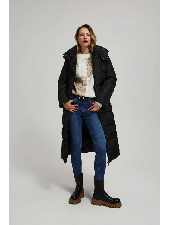 Moodo Prešita jakna s kapuco črna Moodo